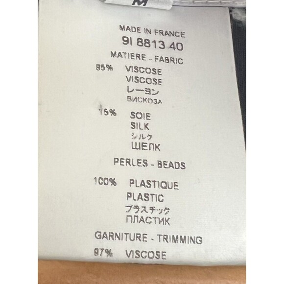 VTG Givenchy Paris Black Draped Cowl Neck Long Sleeve Silk Top Blouse Beaded S - Picture 5 of 6